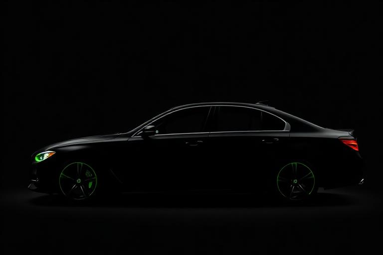 Luxury sedan side profile