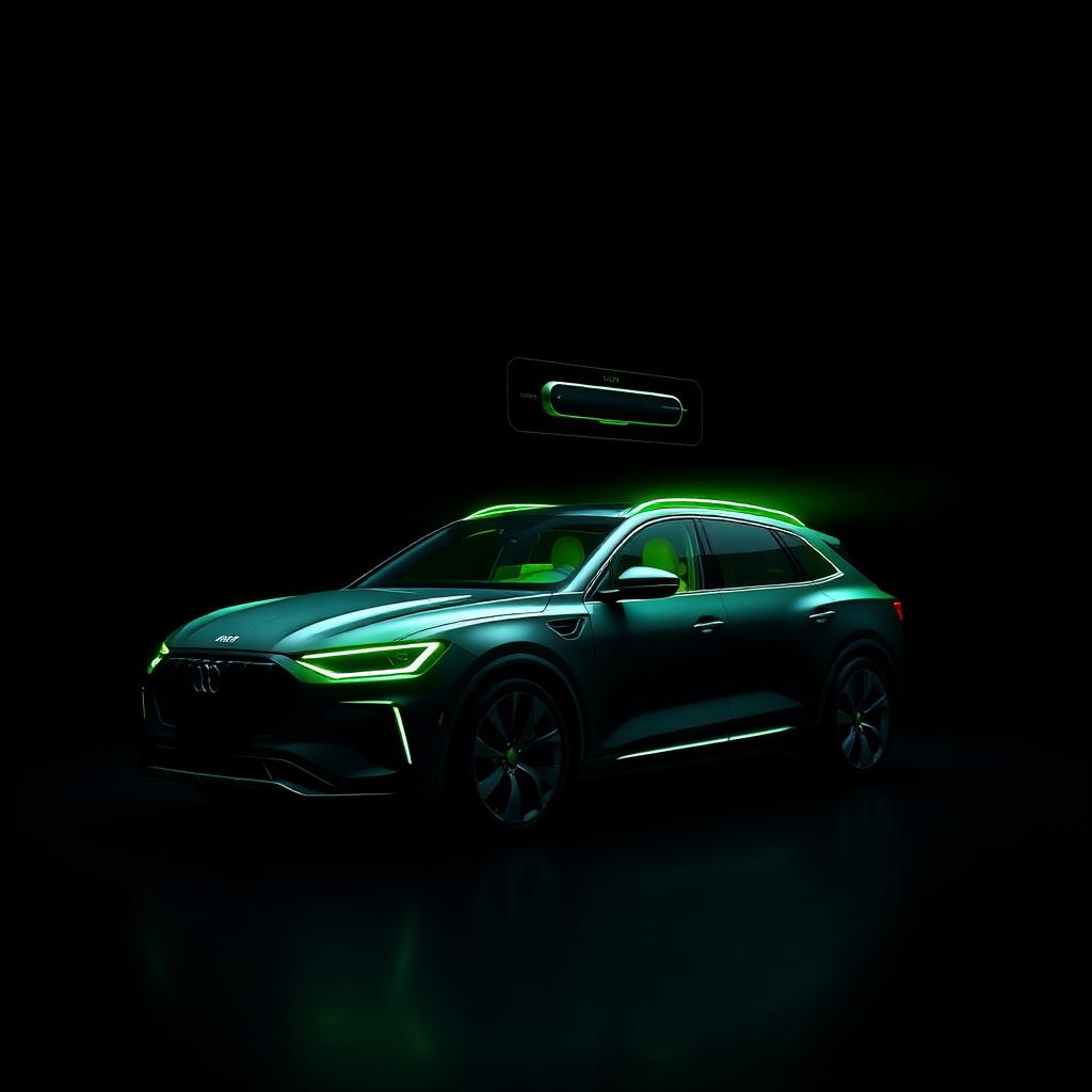 Luxury SUV with digital vehicle selector interface