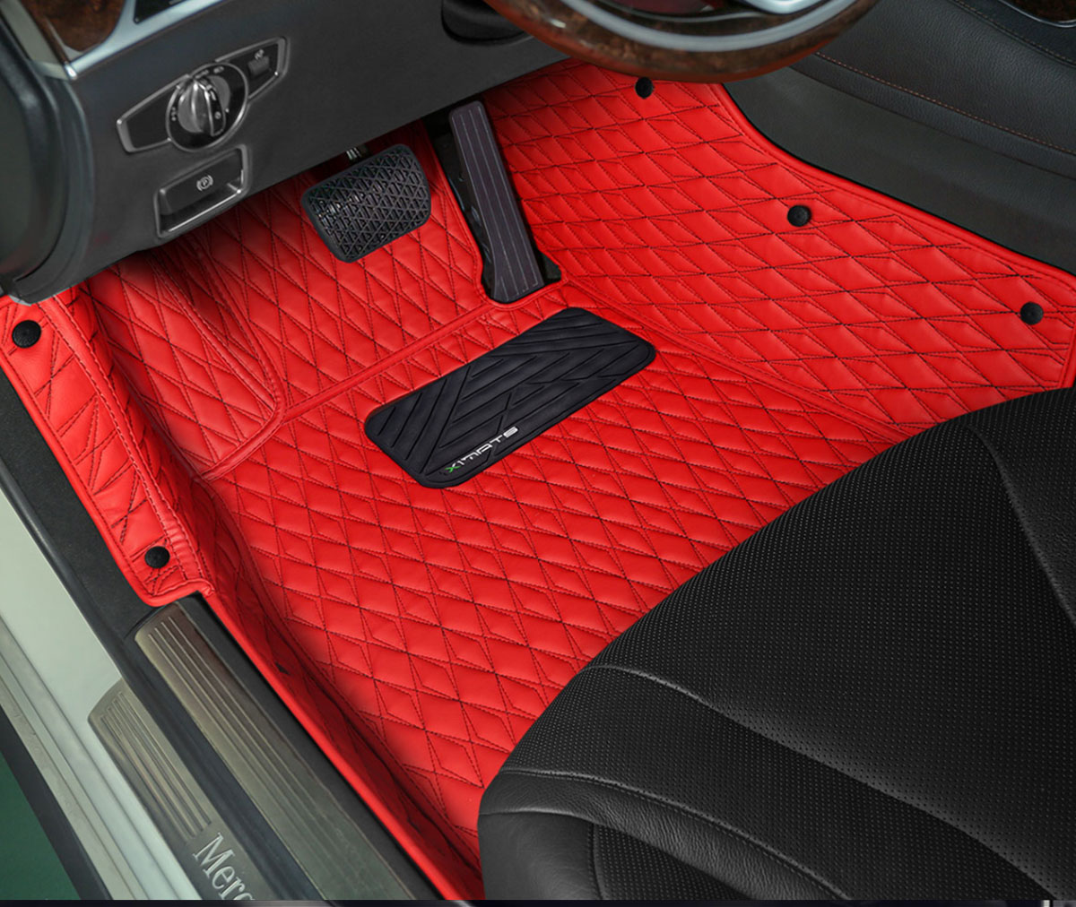 Custom-fit luxury leather floor mats for trucks