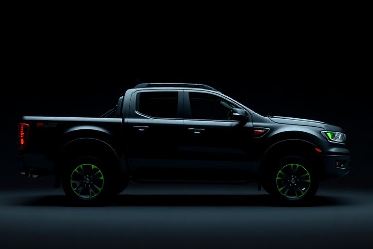 Pickup truck side profile